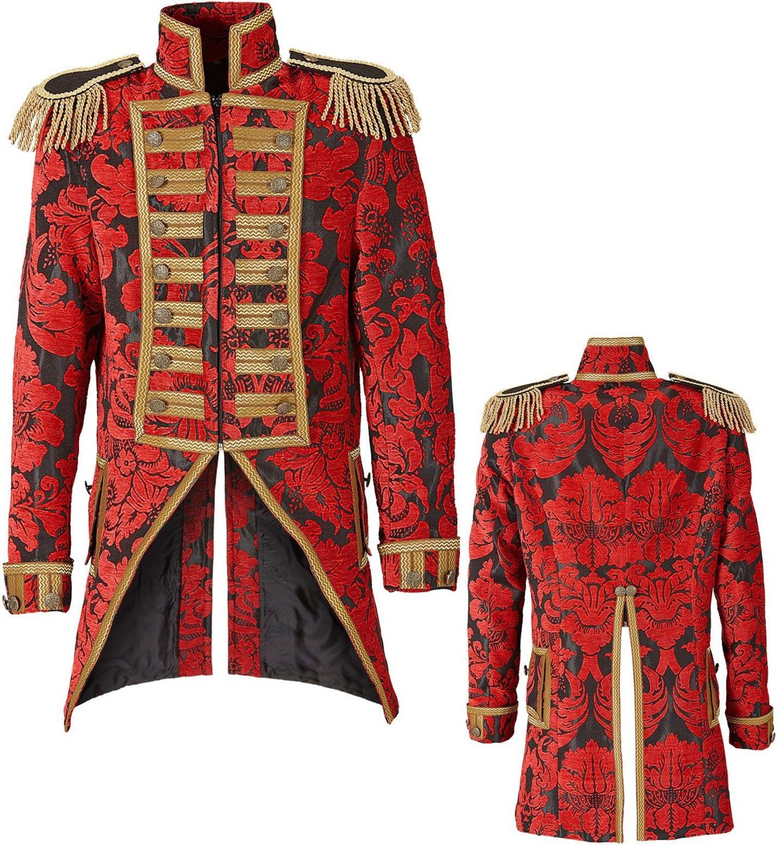 Middeleeuwen & Renaissance Kostuum | Royale Frackjas Parade Rood Man | XL | Halloween | Verkleedkleding